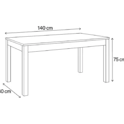 Tavolo Allungabile da Pranzo 140x80 cm Noce e Bianco