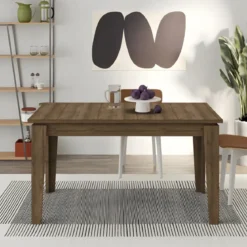 Tavolo Allungabile Pranzo Rettangolare 140-190x80 Noce Effetto Legno