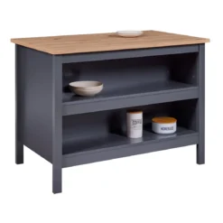 Tavolo Alto Penisola da Cucina Grigio Mobile per Sgabelli