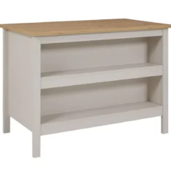 Tavolo Bar da Cucina Beige Rovere Isola con Anta Cassetti Soft-Close
