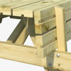 Tavolo da Picnic in Legno Impregnato con Panche Integrate da Giardino