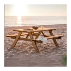 Tavolo da Pic Nic in Legno per Giardino Tavolino con Panche Incluse