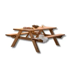 Tavolo da Pic Nic in Legno per Giardino Tavolino con Panche Incluse
