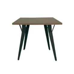 Tavolo da Pranzo Quadrato 80x80 cm Piano Rovere Gambe Nere