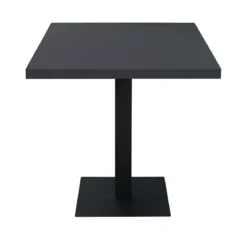 Tavolo da Pranzo Quadrato 80x80 cm Moderno Piano Antracite e Base Nera