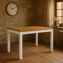 Tavolo Estensibile da Pranzo 120x80 cm Noce e Bianco
