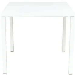 Tavolo Impilabile in Acciaio Bianco da Giardino Quadrato 80x80 cm