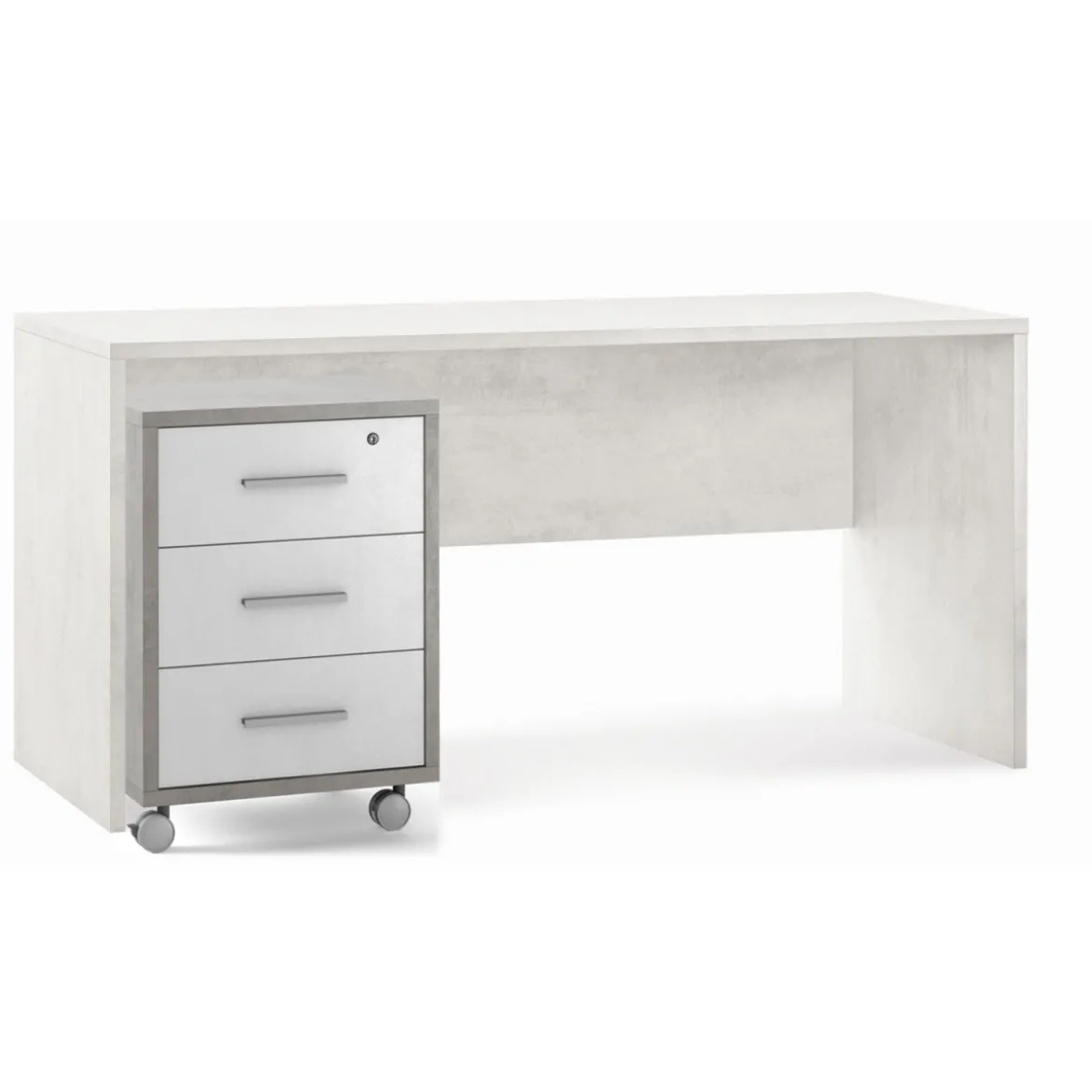 Tavolo Kit Scrivania 160 cm Bianco Moderna da Ufficio Cameretta Porta Pc