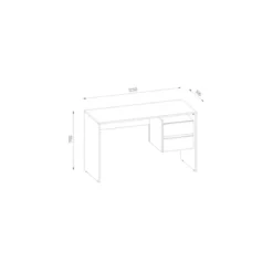 Tavolo Scrivania 130cm Rovere e Antracite con 2 Cassetti Laterali
