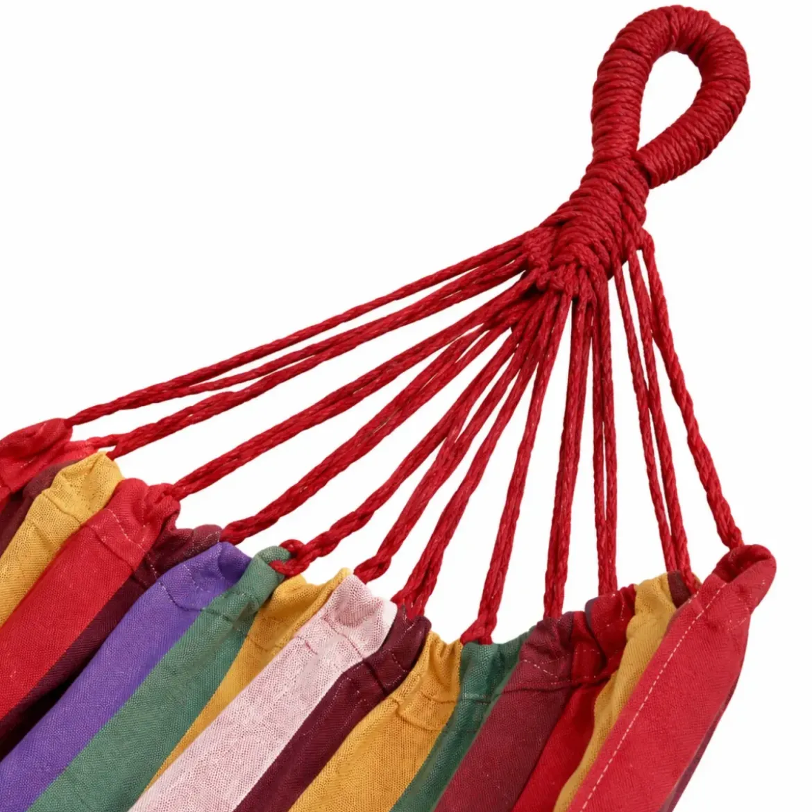 Telo Amaca a Sacco 100x200 cm da Esterno in Cotone Rosso Multicolore