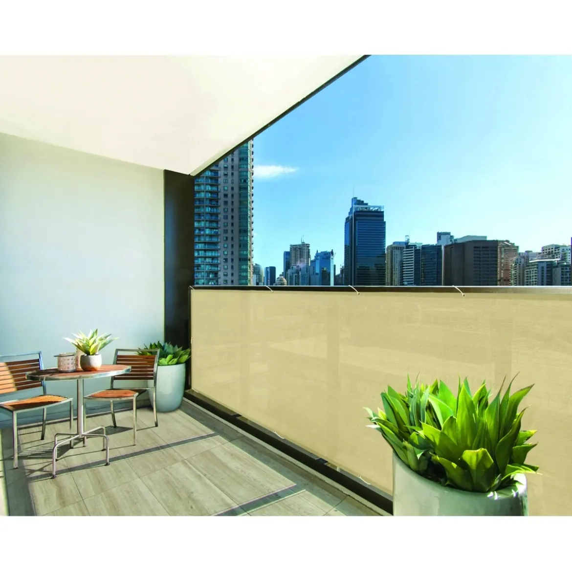 Telo Frangivista Beige per Balcone Resistente e Anti Strappo da Terrazzo