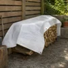 Telo Occhiellato Copertura Impermeabile 4x6 m Lavabile PE Bianco