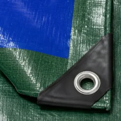 Telo Occhiellato Impermeabile in Polietilene Verde Blu 8x12m 130g/m2