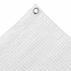 Telo 4x4 m Occhiellato Impermeabile PE Bianco Copertura Lavabile