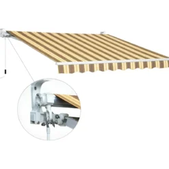 Tenda da Sole a Barra Quadra 300x200 Beige Rigato da Esterno Balcone