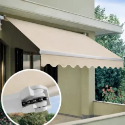 Tenda da Sole a Barra Quadra 300x200 Braccio a Catena Beige da Esterno