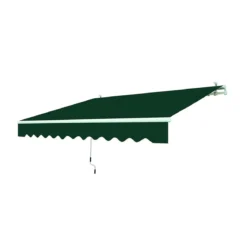 Tenda da Sole a Bracci Retrattili 300x200 Verde con Rullo per Esterno da Balcone