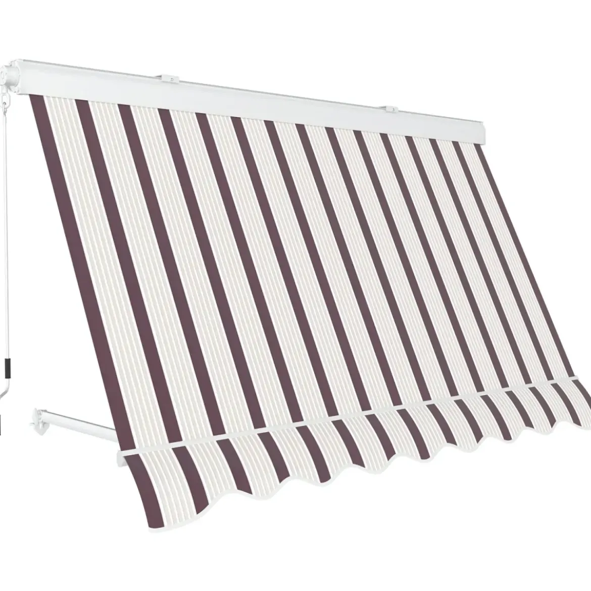Tenda da Sole a Caduta Cassonata 80x250 Riga Rossa con Bracci