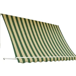 Tenda da Sole a Caduta 250x250 cm Rigato Verde Bianco Senza Cassone