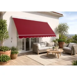 Tenda da Sole a Caduta 400x300 cm Rosso Ferrara Cassonata da Esterno