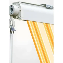 Tenda da Sole a Caduta 80x250 Rigato Giallo Bianco Cassonata da Esterno