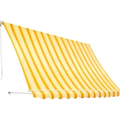 Tenda da Sole a Caduta 100x250 Rigato Giallo Bianco Senza Cassone