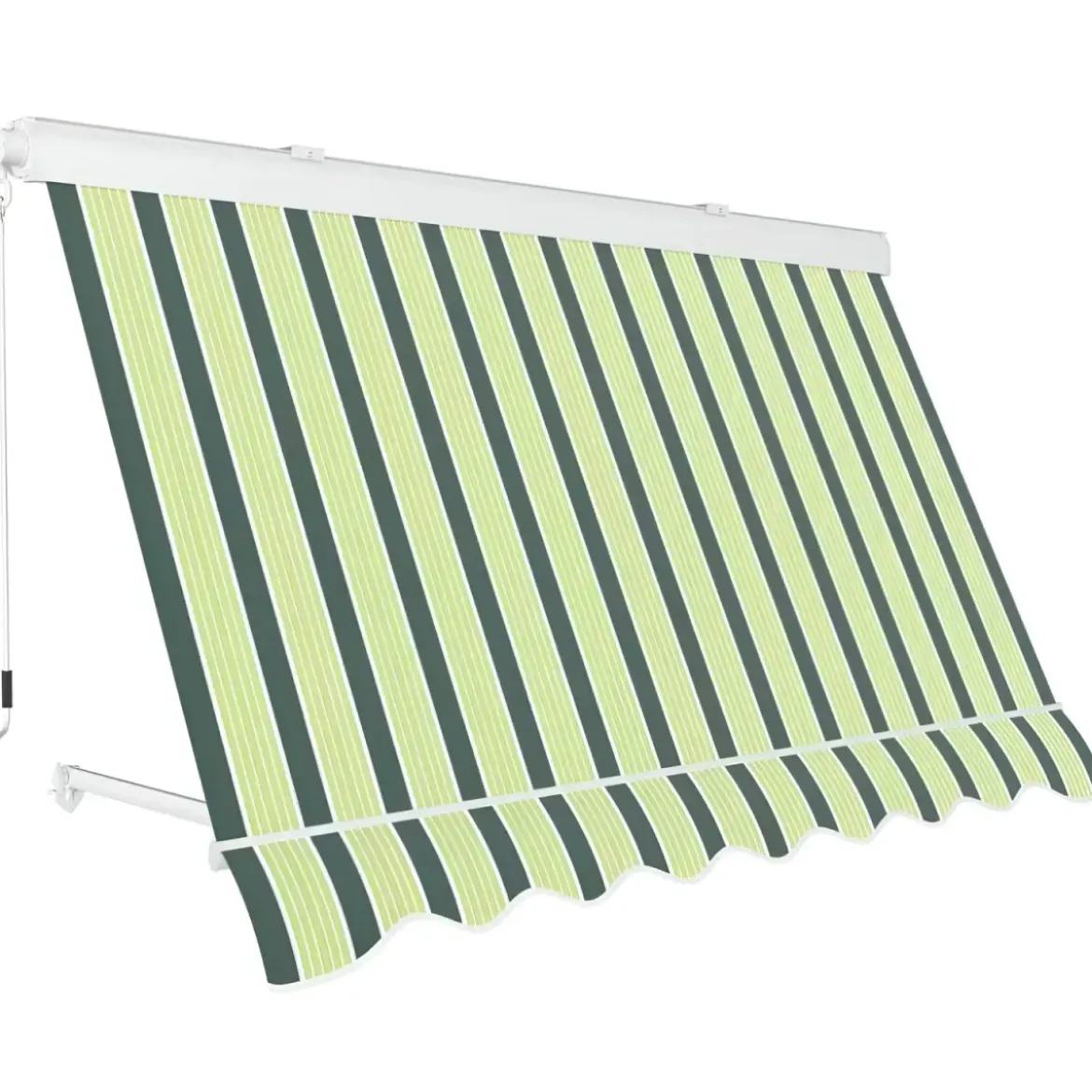 Tenda da Sole a Caduta 80x250 Riga Verde Cassonata con Bracci