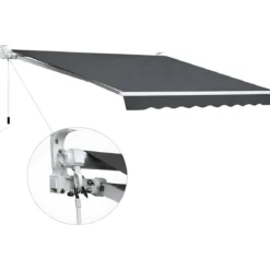 Tenda da Sole Antracite 300x200 a Barra Quadra con Bracci Retrattili