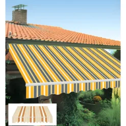 Tenda da Sole Bracci Retrattili 295x200 cm Alluminio Arancione Beige