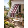 Tenda da Sole Cotone 140x250 Multiriga Marrone Lavabile Anelli Ganci