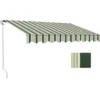 Tenda da Sole Eco 400x300 Rigata Verde Bianco Barra Quadra Estensibile