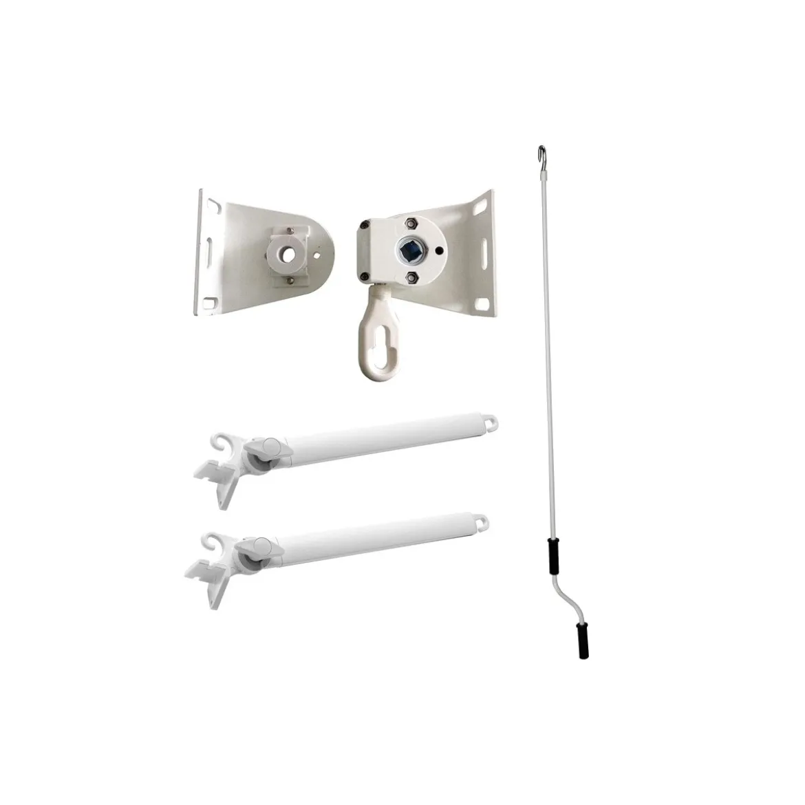 Tenda da Sole Riga Beige 300x245 a Caduta con Bracci per Balconi Moderna Esterno