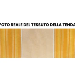 Tenda da Sole Riga Gialla 400x300 Bracci Retrattili a Barra Quadra