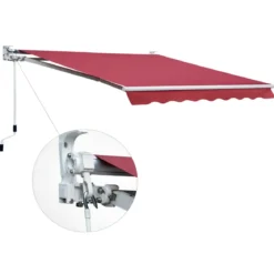 Tenda da Sole Rossa 300x200 Avvolgibile Esterno Inclinazione Regolabile