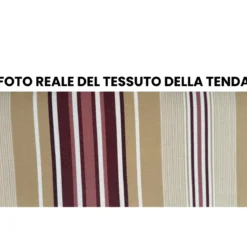 Tenda da Sole 300x200 con Bracci a Catena Righe Rosse Inclinazione Regolabile