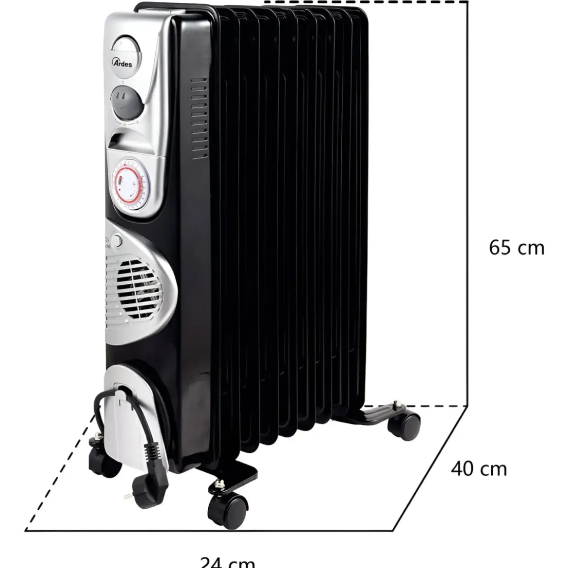 Termoradiatore Elettrico Ardes 9 Elementi 2000W con Termostato Nero