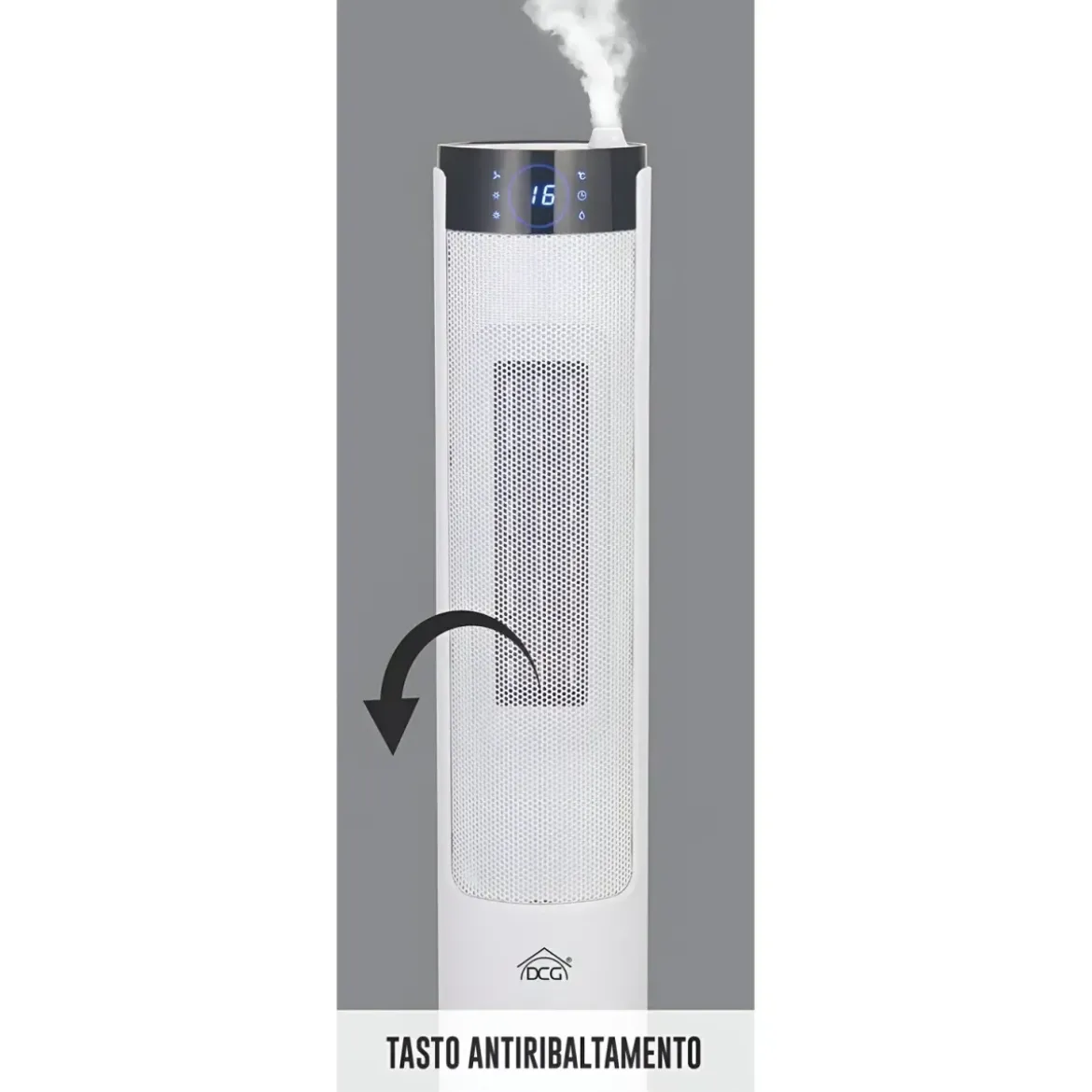 Termoventilatore DCG Ceramico Oscillante 2200W con Umidificatore Timer