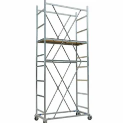 Trabattello Acciaio Zincato Ponteggio Piano con Botola Lavoro h 457cm