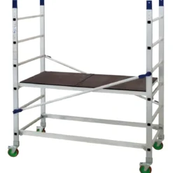 Trabattello Alluminio Base h 205 cm Piano Botola Ruote Ø125 mm