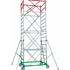 Trabattello Ponteggio Professionale h680 cm con Piano Parapetto Aste