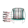 Trampolino Tappeto Elastico 305 cm Diametro Bambini Rete Sicurezza da Giardino