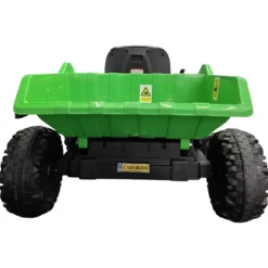 Trattore Elettrico per Bambini 24V con Rimorchio Ribaltabile Verde