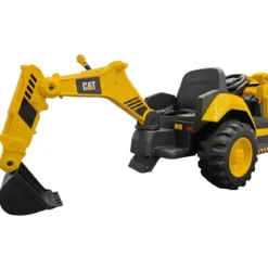 Trattore Escavatore Elettrico per Bambini 12V Giallo Caterpillar Telecomando