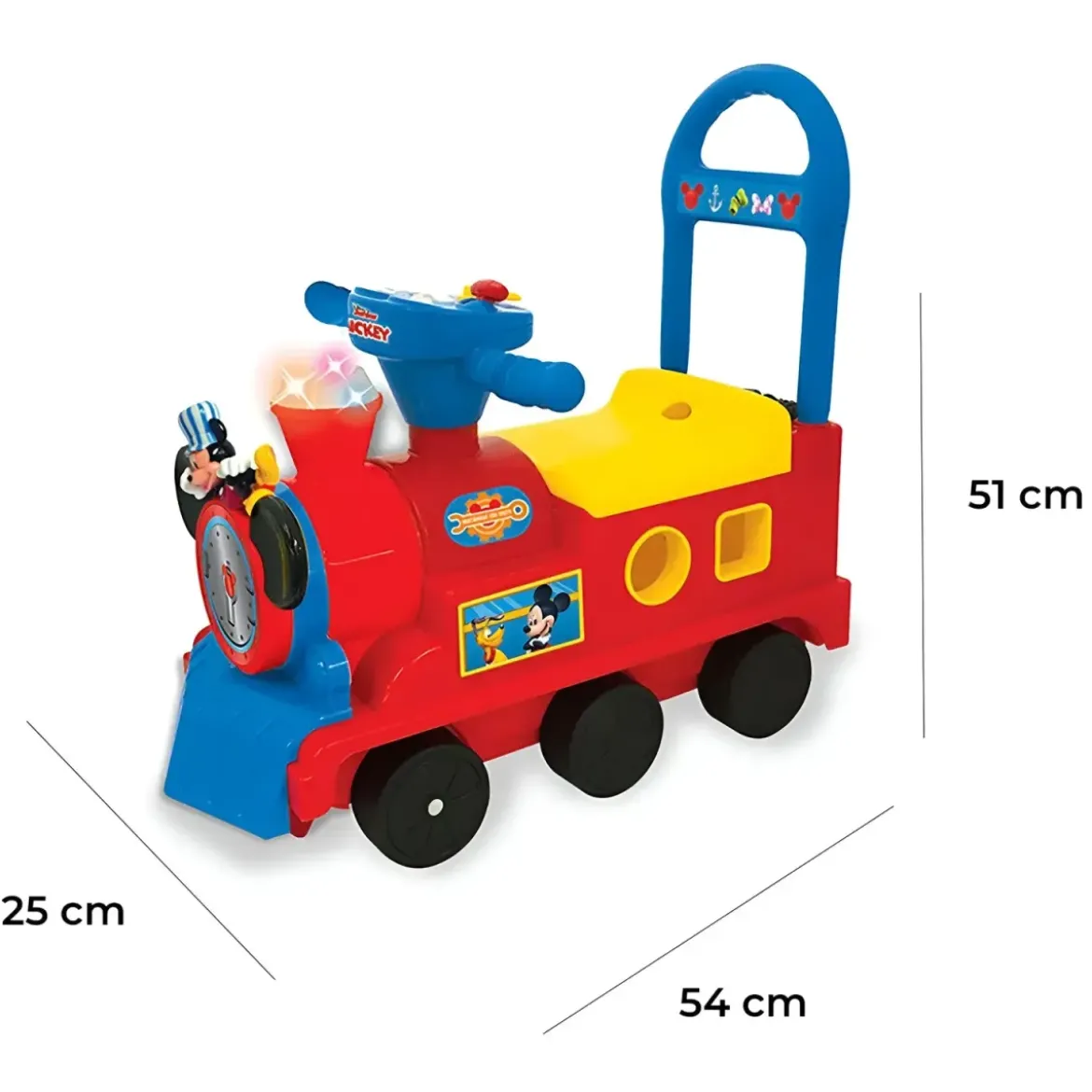 Treno Cavalcabile Topolino per Bambini Disney con Suoni e Luci