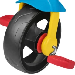 Triciclo Bambini Blu Rosso Giallo in Metallo Cestino Ribalta Cintura