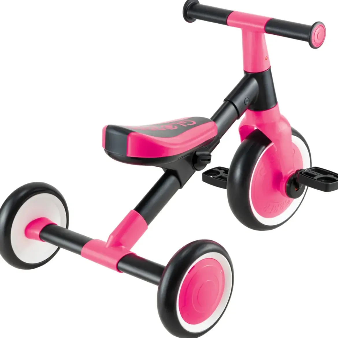 Triciclo Evolutivo Bambini 2 in 1 Rosa Neon Bici Pedali Removibili