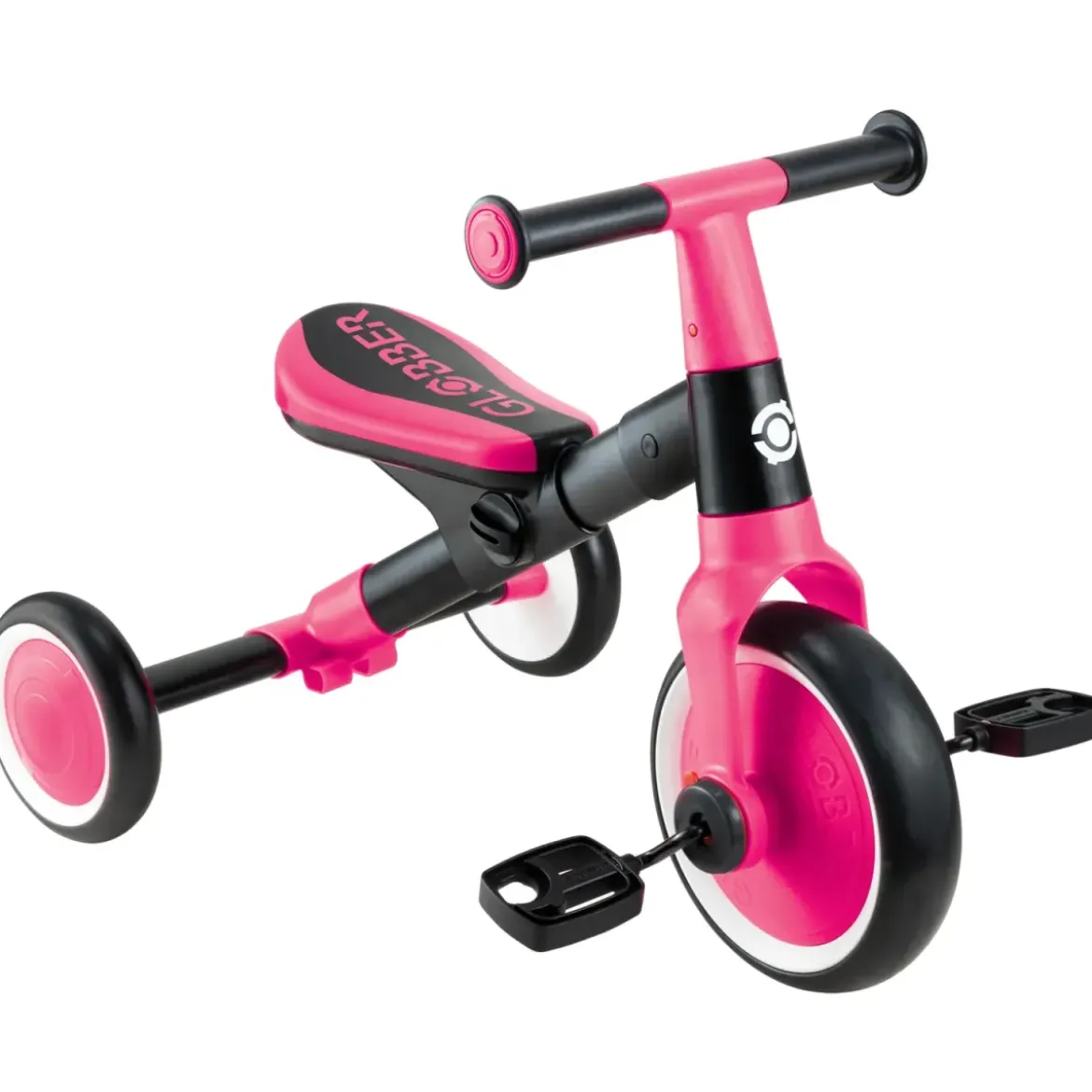 Triciclo Evolutivo Bambini 2 in 1 Rosa Neon Bici Pedali Removibili