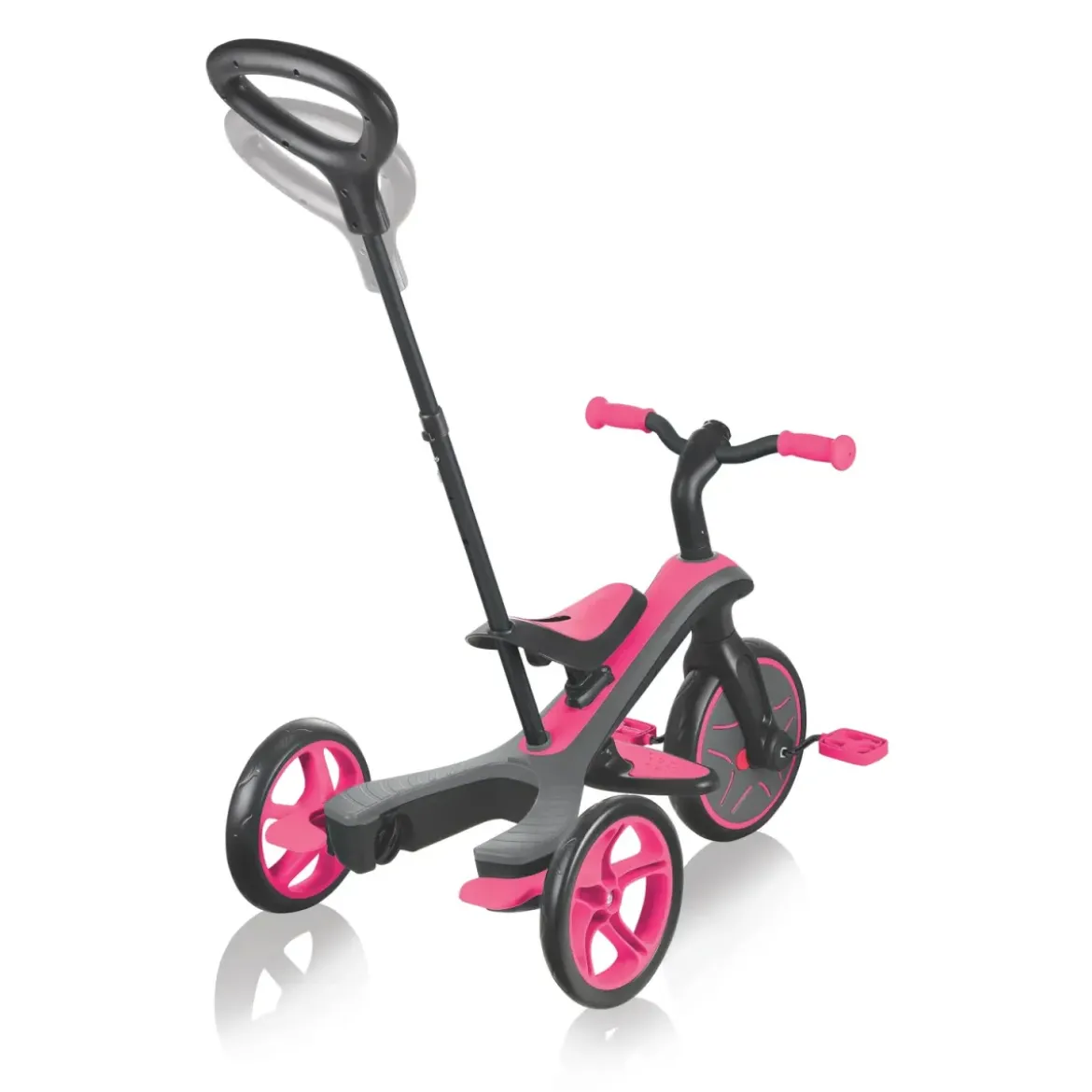 Triciclo Evolutivo per Bambini 4 in 1 Nero Rosa Neon Regolabile