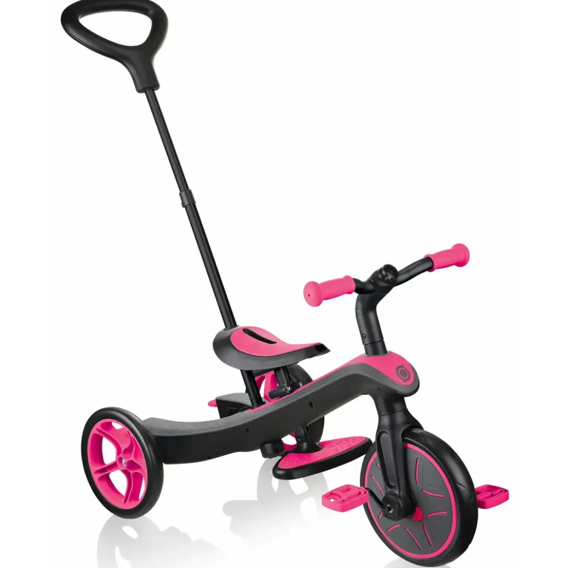 Triciclo Evolutivo per Bambini 4 in 1 Nero Rosa Neon Regolabile