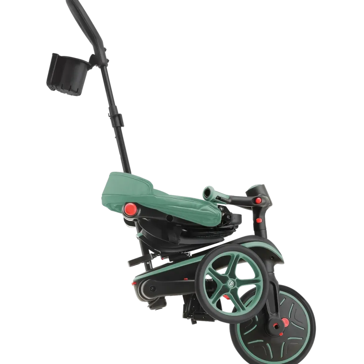 Triciclo Pieghevole 4 in 1 per Bambini Verde Oliva con Ruote EVA